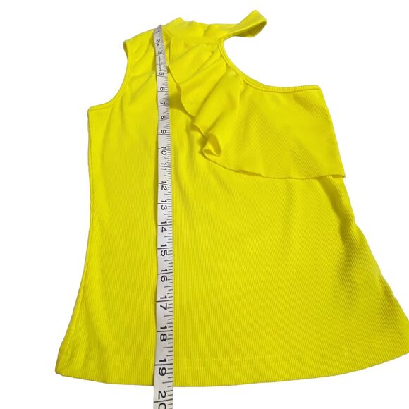 SHEIN Women Yellow Turtle Neck Ruffled Off The Shoulder Tank Small - Picture 4 of 5